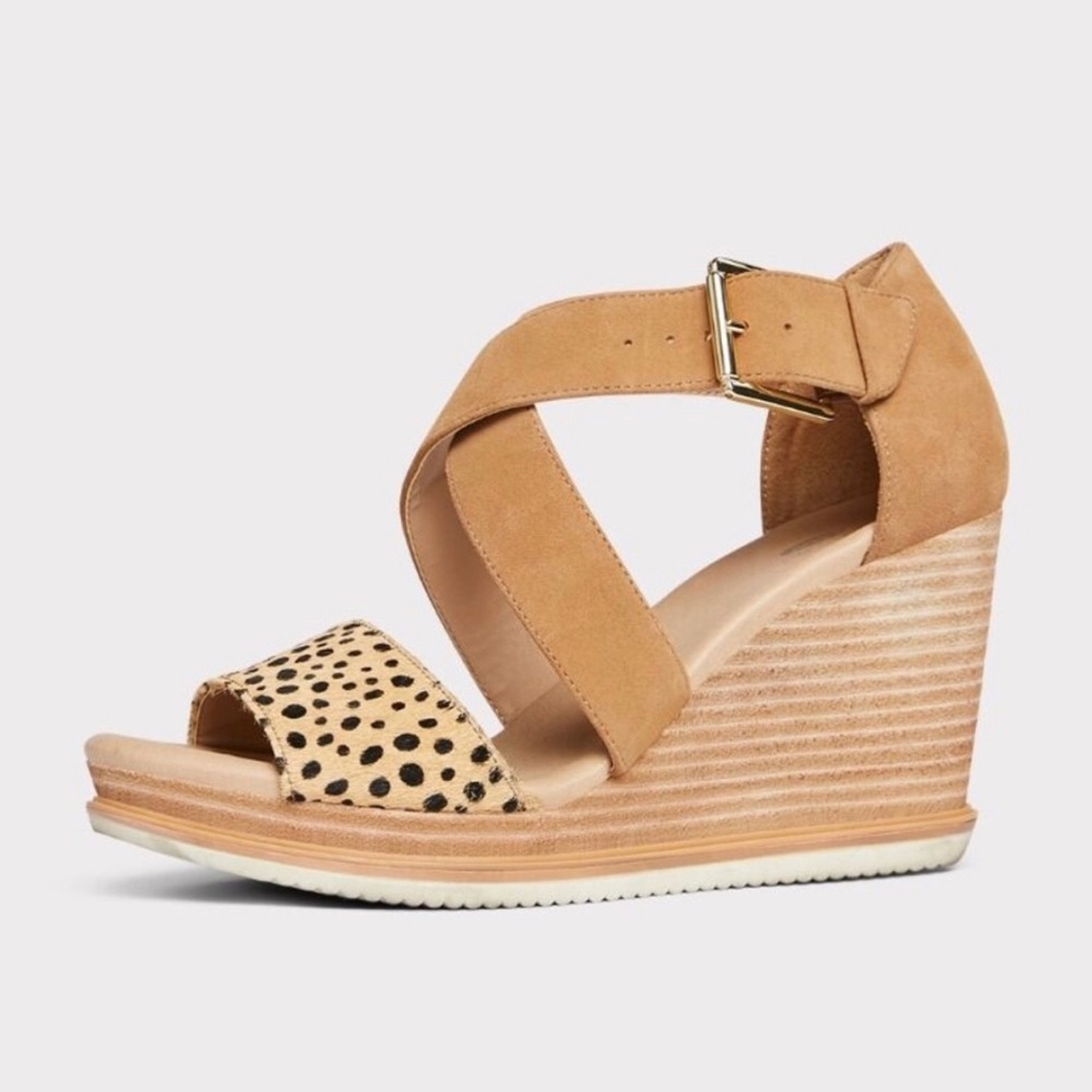 Dr. Scholls leopard wedges (new)